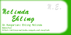 melinda ehling business card